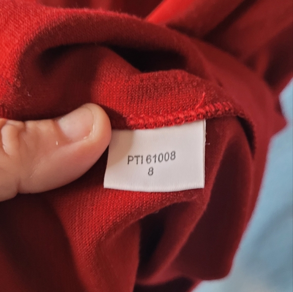 BCBG MaxAzria Red Sleeveless Sheath Dress | Stretch Knit Career / Cocktail Sz 8 - Picture 5 of 5